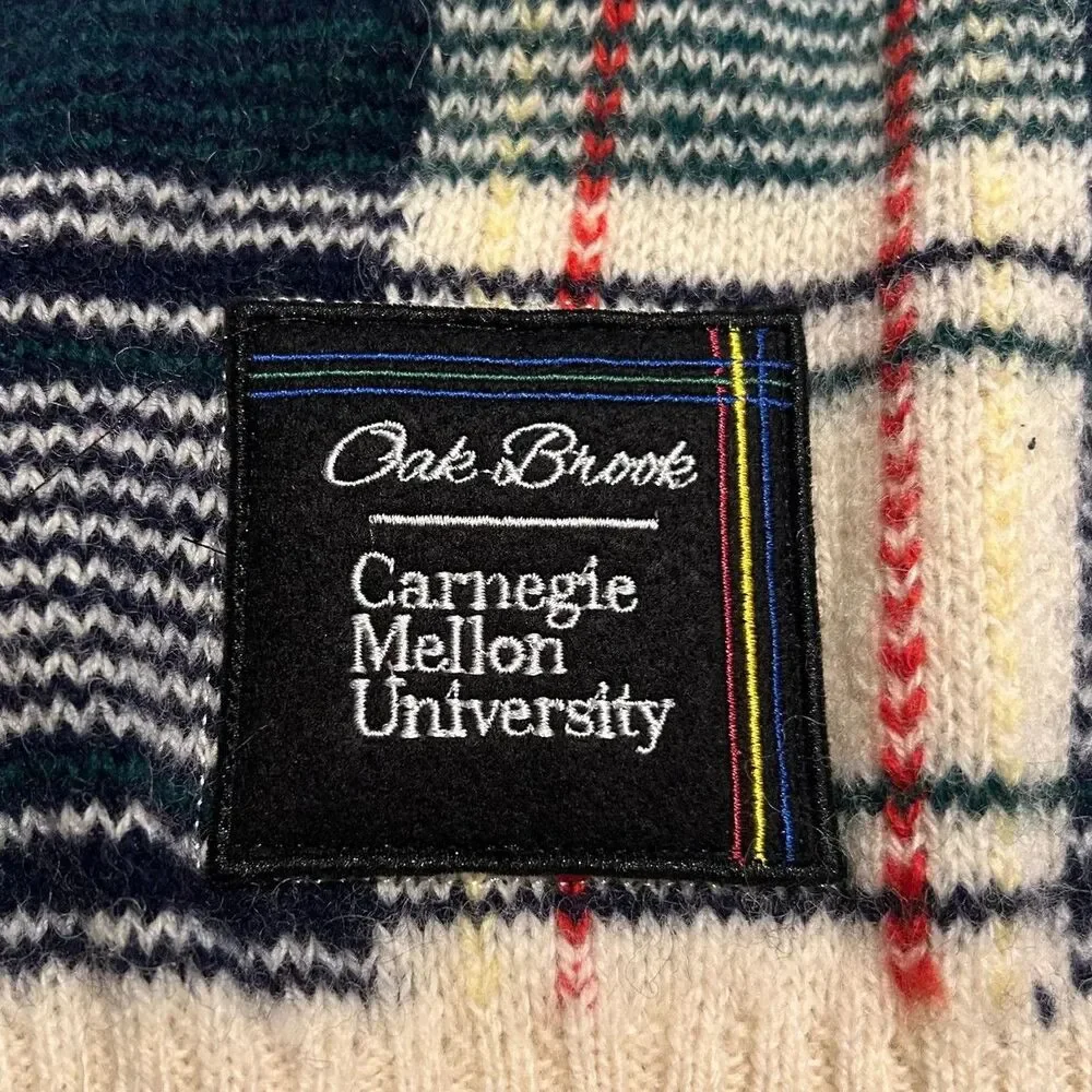 Oak Brook x Carnegie Mellon University Upcycled Tartan Plaid Sweater Size XL